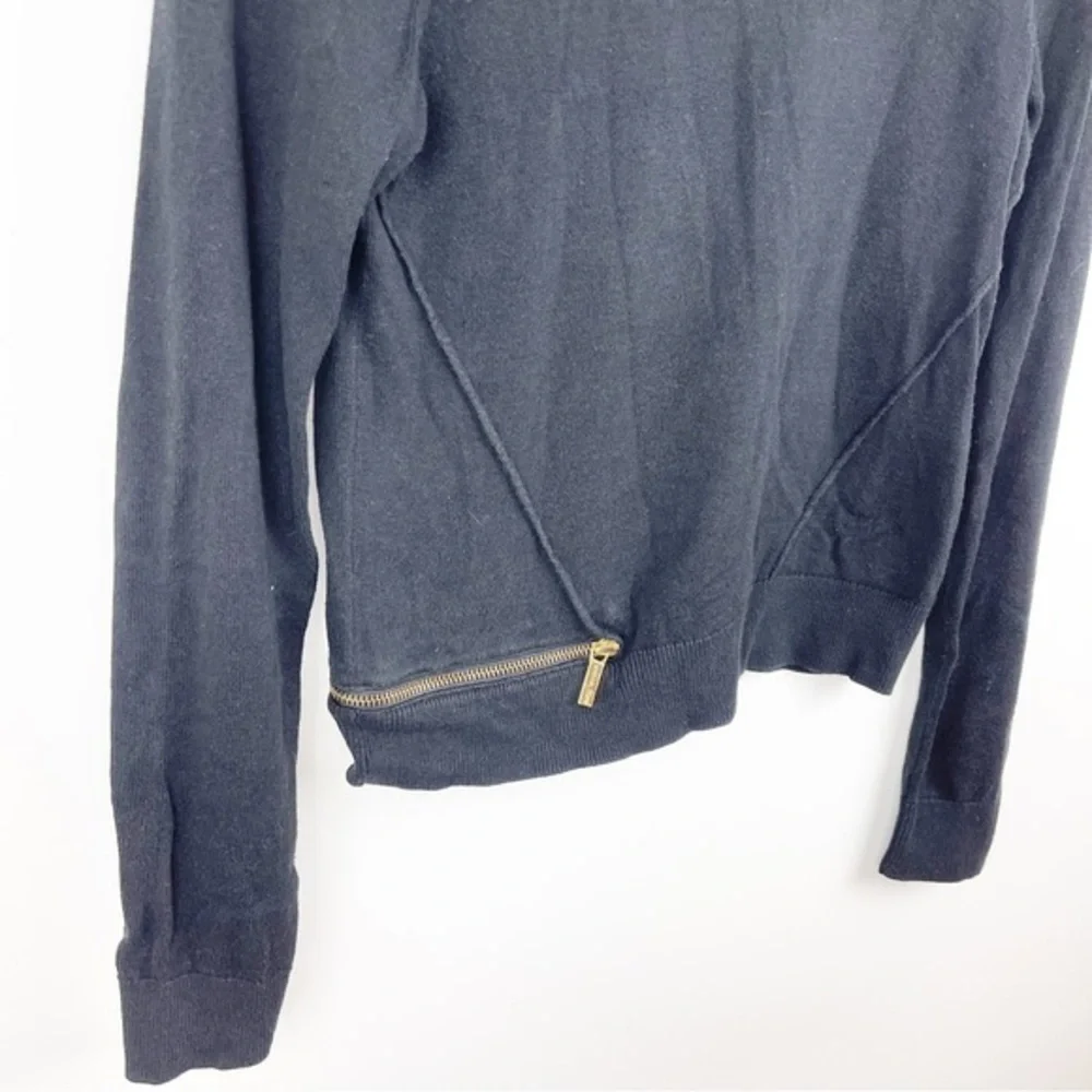 MICHAEL Michael Kors Black Pullover Sweater Zipper Detailing Size‎ Extra Small